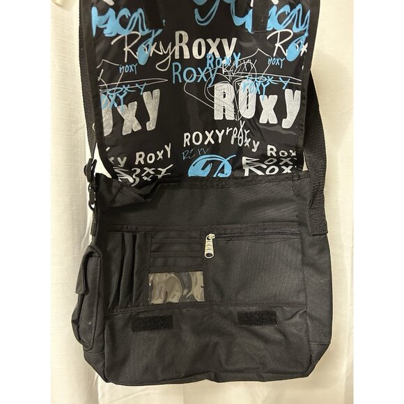 Roxy Y2k Vintage Messenger Bag Crossbody Black Blue Sling Surf - Picture 3 of 5